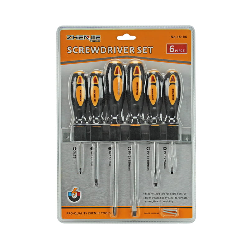 6 kpl Double Blister Packaging CRV-ruuvimeisselisarja