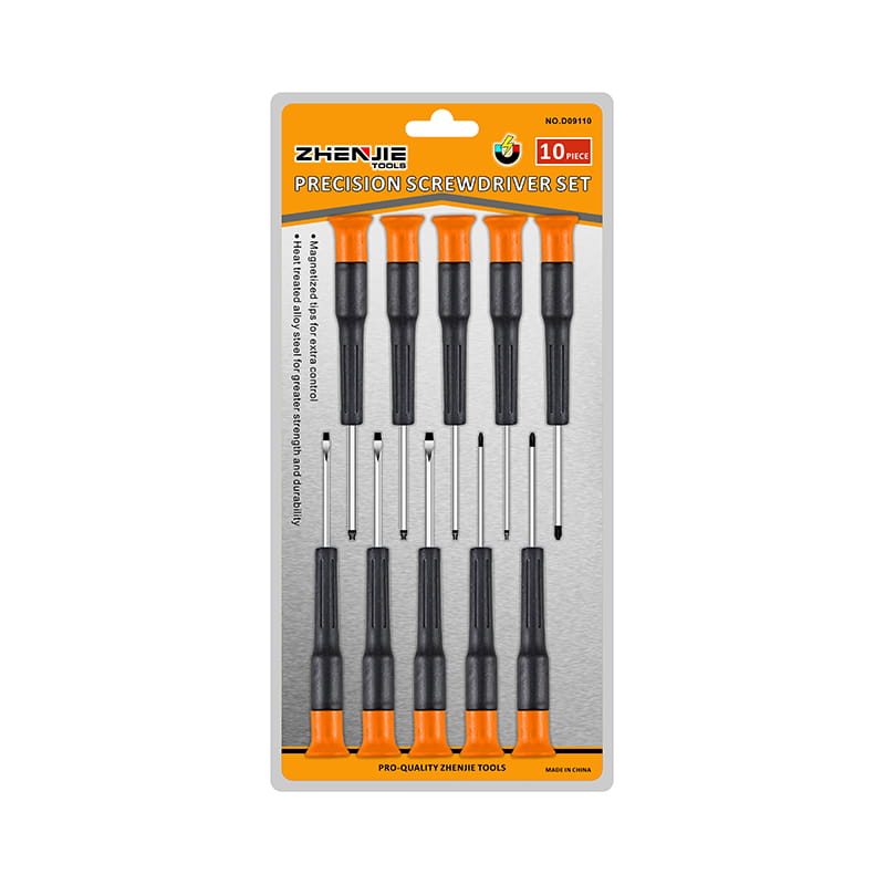 10 kpl kahva Ergonomisesti muotoiltu uritettu Phillips Torx CRV -tarkkuusruuvimeisselisarja